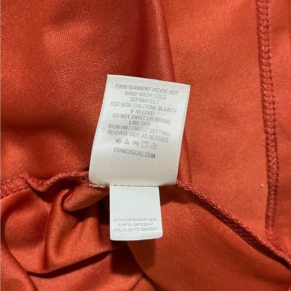 ☔️ Blue Rain Halter Dress~Juniors’ Sz 14~Red/Orange w/ Navy & White Boho Design - Picture 9 of 10